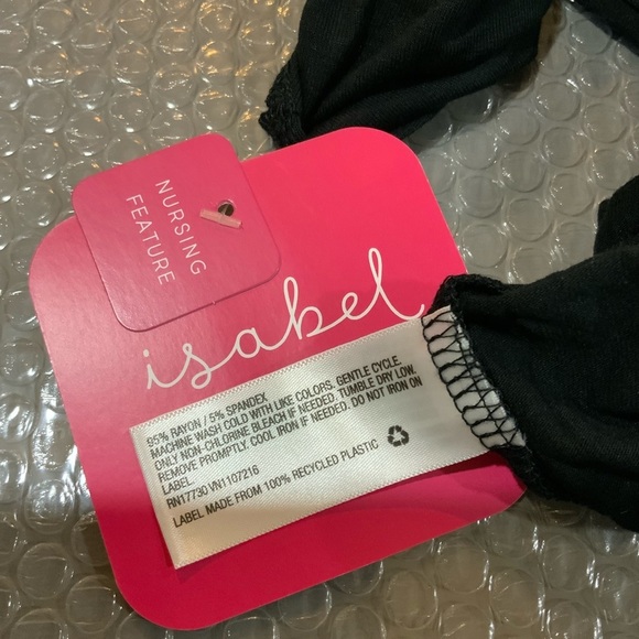 Ingrid & Isabel Maternity Top Elbow Sleeve V-Neck Nursing Tunic Top Black XXL - Picture 7 of 11